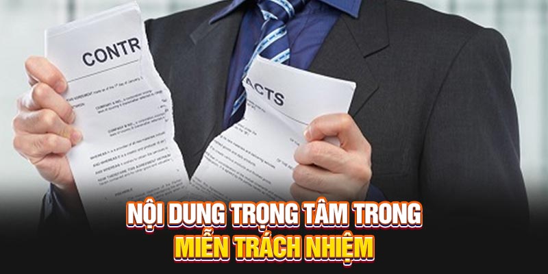 Nội dung trọng tâm trong miễn trách nhiệm